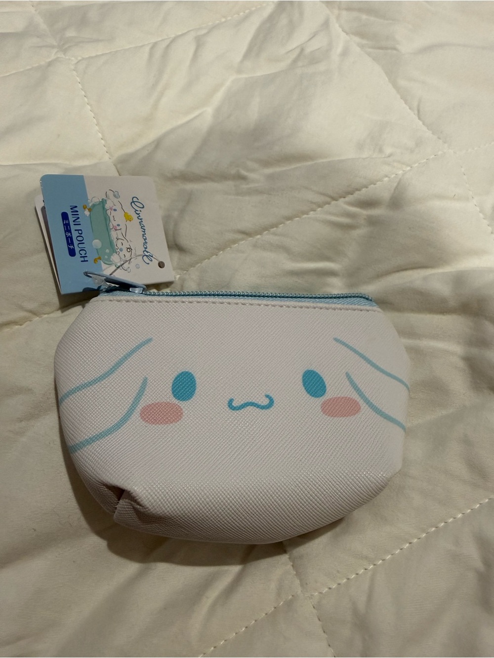Sanrio Cinnamoroll White Mini Pouch with Light Blue Accents